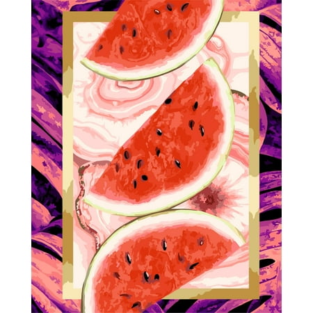 UPC: 4650206104338 | Painting by Numbers kit Crafting Spark Tasty Watermelon R021 19.69 x 15.75 in