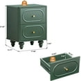 thumbnail image 2 of Wirrytor 2 Drawer Fluted Nightstand, Mid Century Modern Farmhouse Bedside Table, Small End Table Bedside Table for Bedroom, Green, 2 of 6