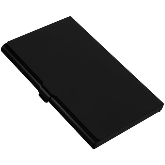 SEWCHICS Black Metal Business Card Case, Aluminum Portable Holder, Slim Design, Sublimation Box for Office and Travel