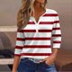 thumbnail image 1 of MKLEKYY Playeras Mujer Algodon Camisetas Casuales De Cuello Alto Con Mangas 3/4 Para Mujer, Camisetas Con Estampados Diarios, Blusas Tipo Túnica Talla S, 1 of 3