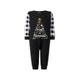 thumbnail image 1 of Conjunto de pijamas navideños familiares a juego con estampado de cuadros y letras. Pijamas de vacaciones para papá, mamá y niños., 1 of 9
