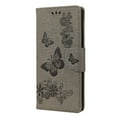 thumbnail image 5 of Samsung Galaxy S20 FE 5G Case with Hand Strap, Dteck Embossed Butterfly PU Leather Magnetic Flip Folio Wallet Case Built-in Card Holder Kick Stand Cover For Samsung Galaxy S20 FE 6.5 inch, Gray, 5 of 6