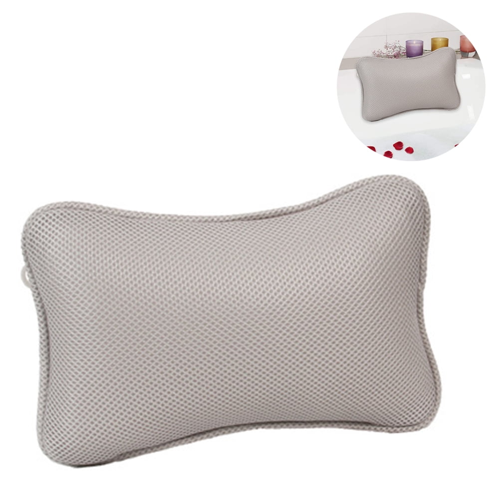 Bath Pillow with 2 Suction Cups Neck Pillow Made of Polyester Quick
