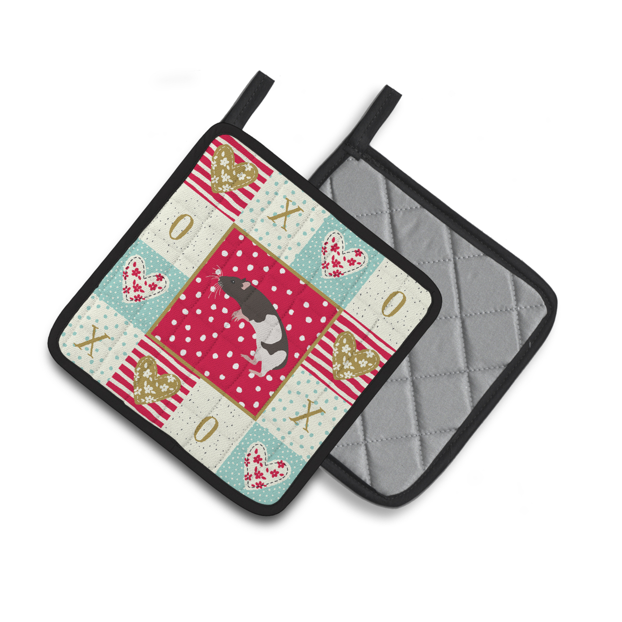 Tailless Rat Love Pair of Pot Holders