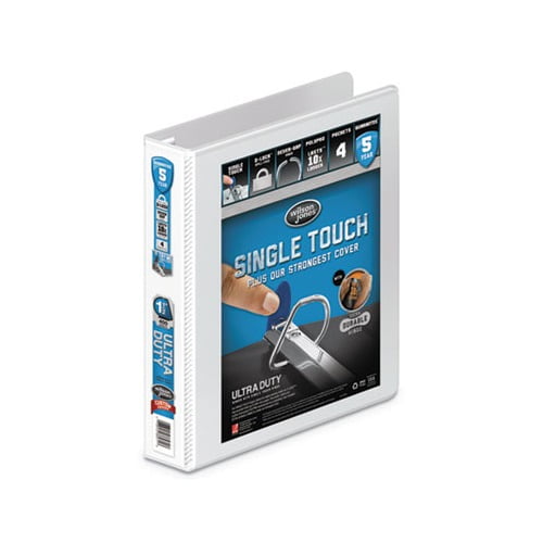 Ultra Duty D-Ring View Binder with Extra-Durable Hinge 3 Rings, 1.5" Capacity, 11 x 8.5, White