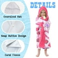thumbnail image 6 of Girls Hooded Beach Towels for Kids Ages 4-8 ,Candy Cake Theme Kids Hooded Bath Towels Wrap for Toddler Teen Girls 30x50 inch Quick Dry Pink Toddler Towel Girl Perfect for Beach Pool Swimming, 6 of 7