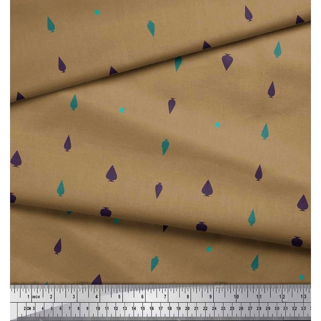 Soimoi Brown Rayon Fabric Butidar Jamdani Decor Fabric Printed Yard 56 Inch Wide