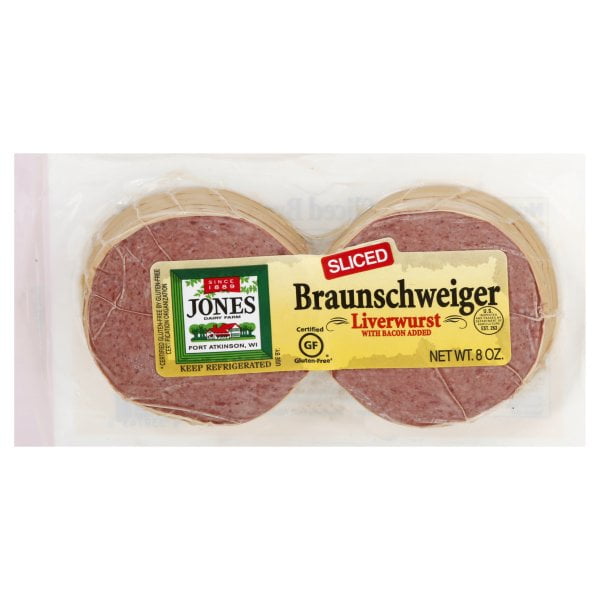 Jones Dairy Farm Sliced Braunschweiger Liverwurst, 8 Oz.