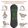 thumbnail image 5 of Triple Motor Power Lift Recliner with Massage and Heat, Electric Recliner Chair for Elderly, Adjustable Headrest, Infinite Position, Cup Holders, USB Ports, Grey, 5 of 11