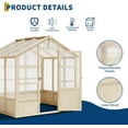 thumbnail image 4 of 8'x6' Outdoor Wood Greenhouse w/ Lockable Door & Adjustable Window for Outdoor,Garden,Yard, 4 of 9