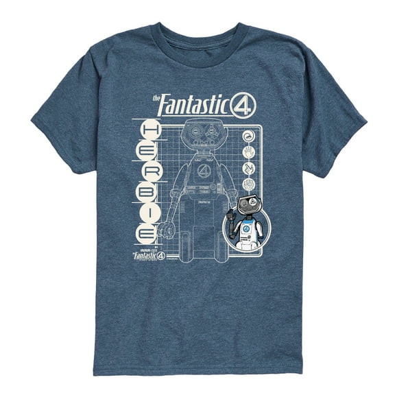 Fantastic Four - Herbie Blueprint - Youth Boys Short Sleeve Graphic T-Shirt