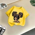 thumbnail image 5 of Curuila Kid Girls Tops Cartoon Print Crew Neck Short Sleeve Tee Summer Casual Loose T Shirt Yellow Size 6-8 Years, 5 of 5