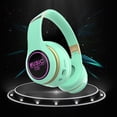 thumbnail image 6 of Bluetooth Headphones with LED Lights, Wireless Over-Ear Headphones with 40mm Drivers, HiFi Stereo Sound, Bluetooth 5.3, Foldable Design, 10-Hour Playtime, Type-C Charging - White/Pink/Green/Blue, 6 of 8