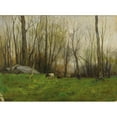 thumbnail image 2 of Charles Paul Gruppe 14x11 Gold Ornate Wood Frame and Double Matted Museum Art Print Titled - Pasture in the Bronx, New York (1918), 2 of 4