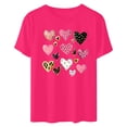 thumbnail image 4 of Njagoc3 Womens Pink Heart-Print Womens Short Sleeve T-Shirt - Graphic, Multi-Color, Casual & Valentine's, 4 of 6