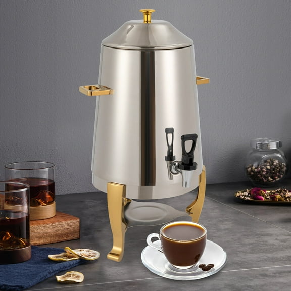 Hot Beverage Dispenser, 13L/3.5 Gallon Stainless Steel Coffee Chafer Urn Fuel Tray Holder Hot Drink Dispenser for Party Catering