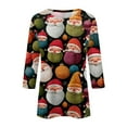 thumbnail image 3 of Fabrcox Crew Neck Christmas Oversized Shirts for Women M-3xl Plus Size 3/4 Sleeve Snowman Print Tee Tops Casual Raglan Baseball Tees Lightweight Tops Black L, 3 of 5