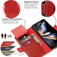 thumbnail image 4 of Funda tipo cartera KeziHome de piel auténtica para Samsung Galaxy Z Fold 4, 4 of 7