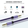 thumbnail image 5 of Aux Jack Cables 10ft,2Pack FiveBox Aux Cord for iPhone Adapter 3.5mm Male to Male Stereo Jack Cables Audio Video Auxiliary Input Adapters,Aux Cable Cords for Car,Headphones(Blue+Purple), 5 of 7