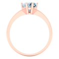 thumbnail image 4 of 1 ct Heart Cut Simulated Blue Diamond Solitaire 18K Rose Gold Womens Engagement Ring, 4 of 5