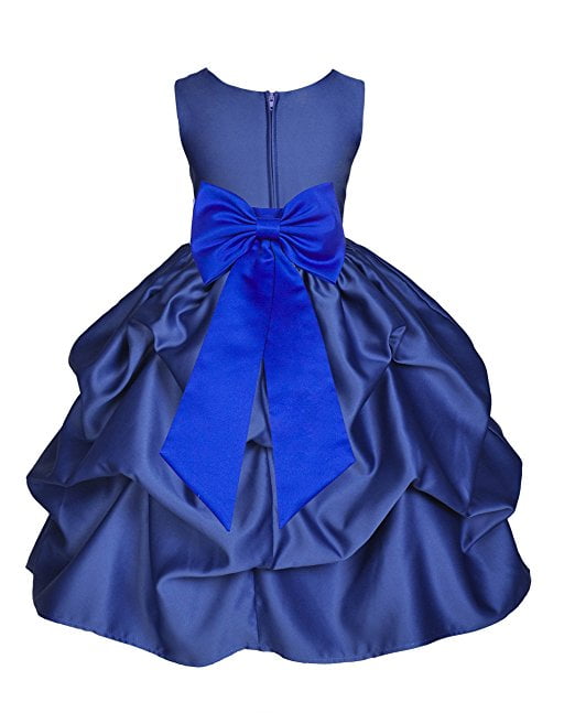 NAVY BLUE Flower Girl Dress Birthday Recital Formal Dance Wedding Party Pageant