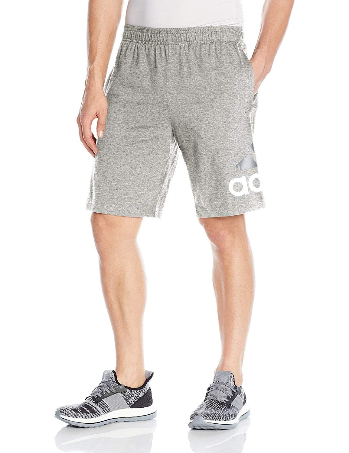 adidas grey jersey shorts