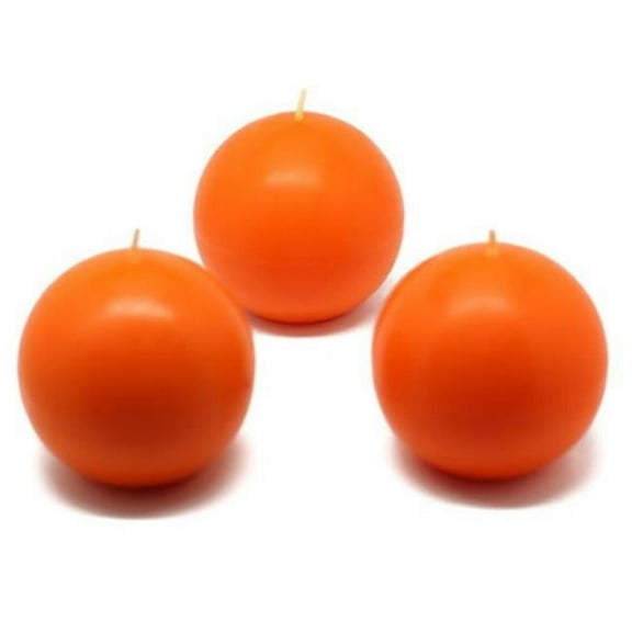 Jeco CBZ-018 3 in. Ball Candles, Orange - 6 Piece per Box