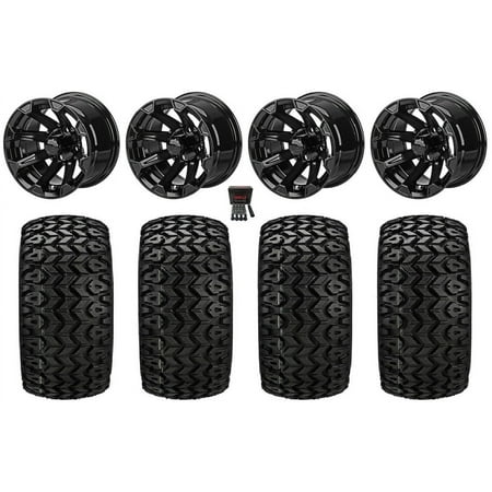 LSI Viking 12 Golf Wheels Gloss Black 23 Sierra Sport Tires Yamaha LSI Viking 12 Golf Wheels Gloss Black 23 Sierra Sport Tires Yamaha