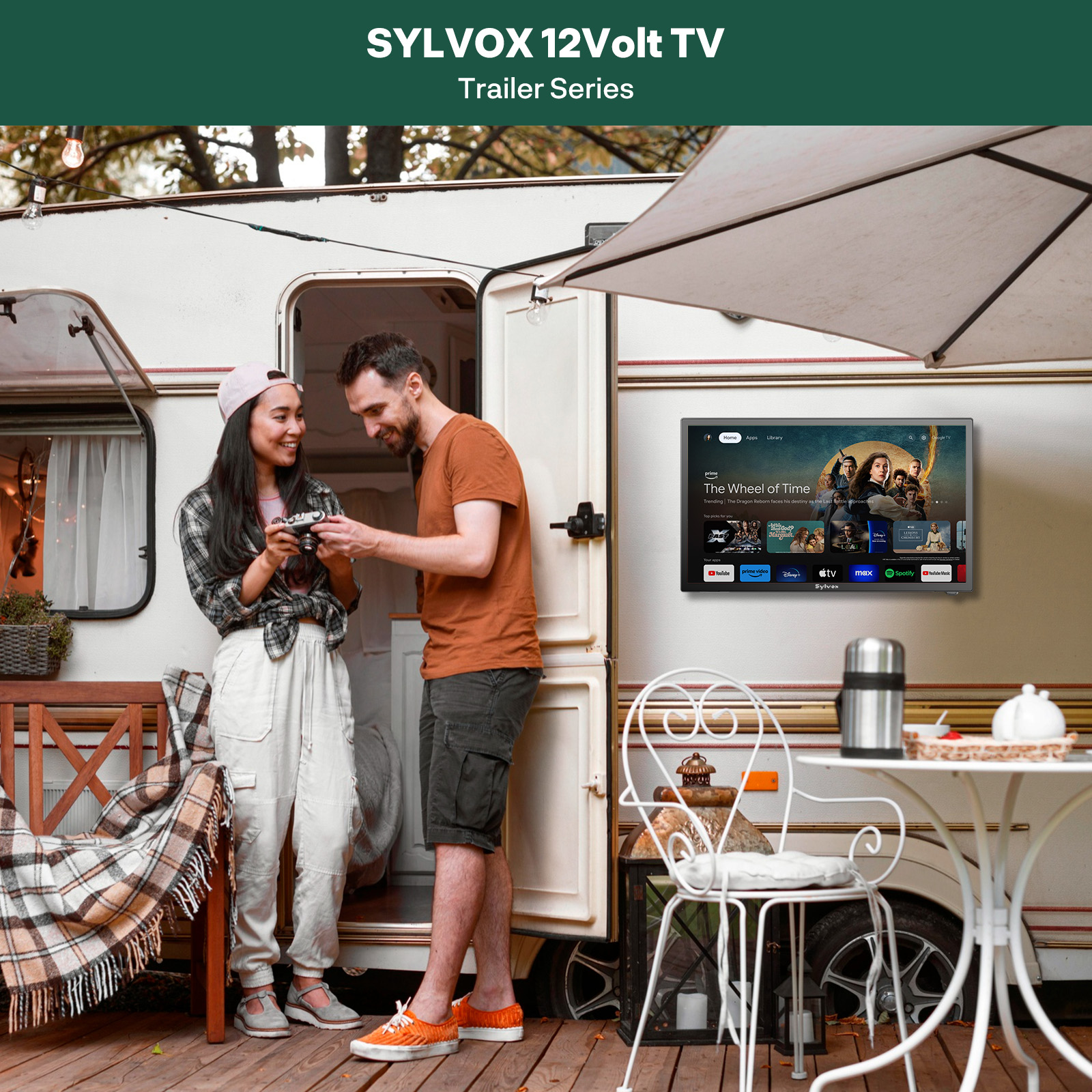Sylvox 19" 12V RV Smart TV with Built-in DVD photo 3
