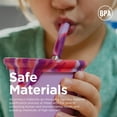 thumbnail image 6 of Klean Kanteen Kid's Cup Straw Lid 2-Pack - Food-Grade Silicone Cup Lids with Reusable Drinking Straws - Pink Tie Dye (Pack of 2), 6 of 7