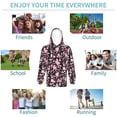 thumbnail image 5 of Fotbe Daisies Flowers Pattern Youth Pullover Hooded Sweatshirt, Boys Hoodie, Kangaroo Pocket Hoodie for Kids Girls -Small, 5 of 6