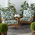 thumbnail image 6 of Greendale Home Fashions Outdoor 2-Piece Reversible Deep Seat Cushion Set, Marlow Blue Floral, 6 of 7