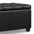 thumbnail image 6 of Sienna 33 inch Wide Storage Ottoman Bench in Distressed Black Vegan Leather, 6 of 14