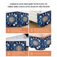 thumbnail image 5 of Sun Moon Bed Skirt King Size 16" Drop Starry Sky Mystery Tarot Ruffled Wrap Around Bed Skirts Adjustable Elastic Bedskirt Dust Ruffle for King Size Bed, 5 of 7