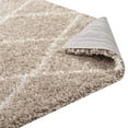thumbnail image 5 of Modway Toryn Diamond Lattice 8x10 Shag Area Rug in Beige and Ivory, 5 of 7
