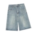 thumbnail image 3 of Pantalones cortos de mezclilla de mujeres Lady Lady Trendy Casual Mid Wisting para vacaciones en la fiesta de vacaciones de vacaciones Azul claro, 3 of 8