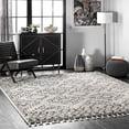 thumbnail image 1 of nuLOOM Vasiliki Moroccan Shaggy With Tassels Area Rug, 9' 2" x 12', Off White, 1 of 4