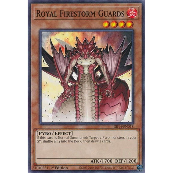 YuGiOh Structure Deck: Fire Kings Common Royal Firestorm Guards SR14-EN018