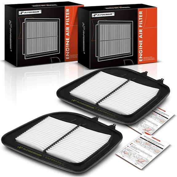 A-Premium 2-PC Engine Air Filter Compatible with Cadillac SRX 2004-2009, STS 2005-2010 3.6L 4.6L, STS 2011-2011 4.6L, Replace# 25798271, 25735595
