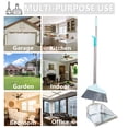 thumbnail image 2 of Dust Pan and Broom Set, Heavy Duty Stainless Steel Dustpan with Long Handle, 2 of 8