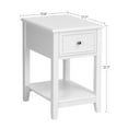 thumbnail image 5 of VASAGLE End Table, Nightstand, With 1 Drawer and 1 Shelf, White, 5 of 8