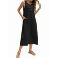 thumbnail image 4 of Fantaslook Long Tank Dresses for Women Summer Sleeveless Button Down Dress Casual Loose Beach Vacation Sundress, 4 of 9