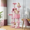 thumbnail image 2 of Yaheetech 82.5" H Multi Level Cat Tree with 2 Condos and Basket, Pink, 2 of 8
