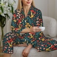 thumbnail image 6 of Honeii Mushrooms And Flowers print Women's Pajama Sets Long Sleeve Button Down Sleepwear Nightwear Soft Pjs Lounge Sets-XX-Large, 6 of 7
