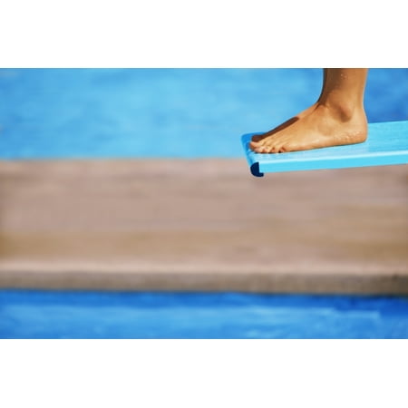 Feet On A Diving Board Stretched Canvas - Don Hammond  Design Pics (34 x