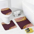 thumbnail image 4 of 4Pcs Elegant Blush Pink Marble Gold Glitter Shower Curtain Sets, Bathroom Set Decor with Non-Slip Bath Mat, Toilet Lid Rug and Contour Mat, 72 x 72inch, 4 of 8