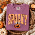 thumbnail image 2 of Spooky Pumpkin Halloween T-Shirt, Retro Bat Spiderweb Graphic Tee, Cute Fall Season Shirt, Vintage October Apparel Gift for Her - Berry, L, 2 of 5
