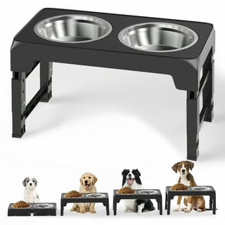 Toozey Elevated Dog Bowls 4 Adjustable Heights Raised Dog Bowl for Large Medium Small Dogs and Pets Dog Bowl Stand with 2 Stainl