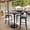 Dark Brown/Black Base, variant on Flash Furniture 36" Square Tabletop with TopGuard HPL Technology in Dark Brown with 24" Black Round Bar Height Base