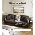 thumbnail image 3 of Welzona 83" Teddy Fabric Sofa, Modern 3-Seater Couch with 2 Throw Pillows, Tool-Free Assembly, Coffee, 3 of 9